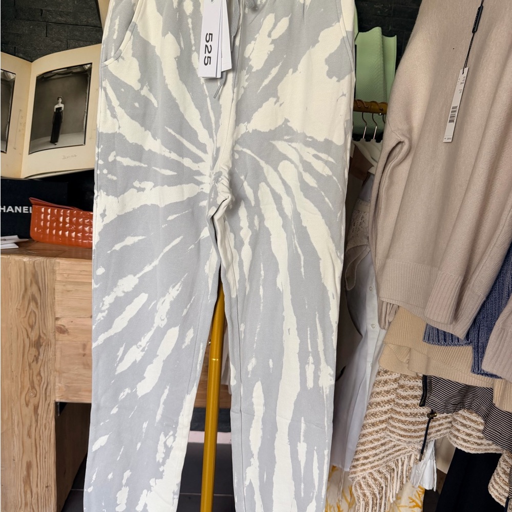 525 America Gray and White Tie-Dye Joggers
